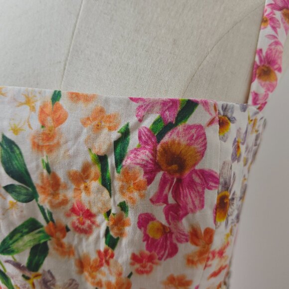 Lima Jardiniera Tiered Floral Linen Maxi Dress - Picture 9 of 15